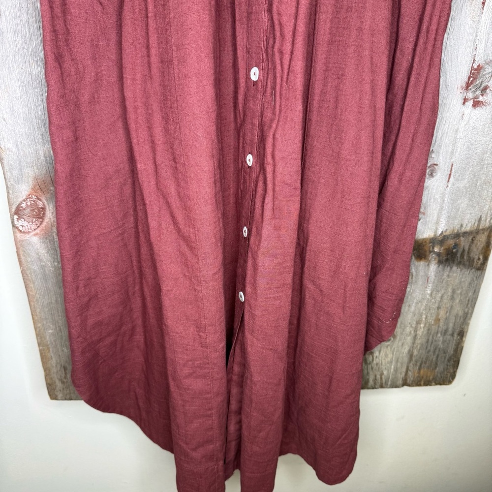 Free People Samantha Shirt Dress in Double Dare Maroon XS - Picture 6 of 14